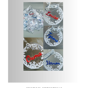 Family Christmas Ornament Set (4 pack)